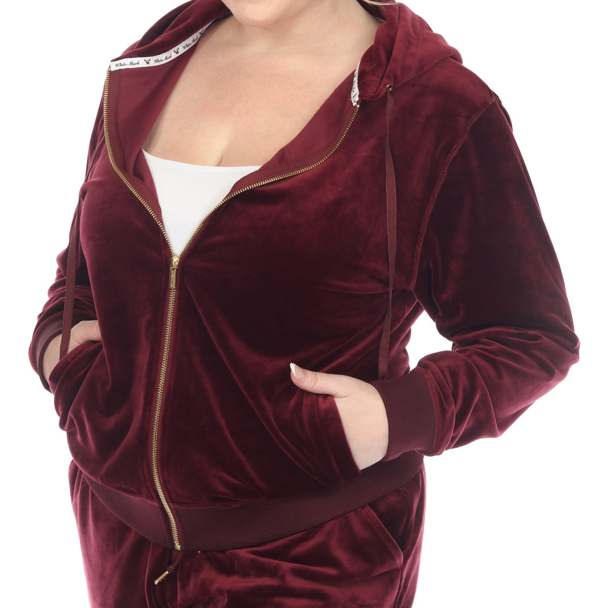  White Mark Plus Size 2 Piece Velour Tracksuit Set - 3X - Bonton