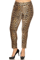 Plus Size Printed Cheetah Pants