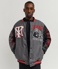 Scarface the World Varsity Jacket - Black and Grey