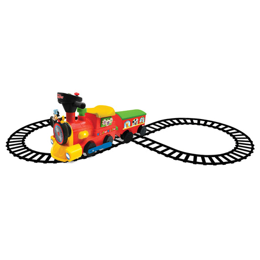 Kiddieland Disney Mickey Mouse 2-in-1 Battery-Powered Ride-on Choo Choo Train with Caboose & Tracks-Multi-One Size-2