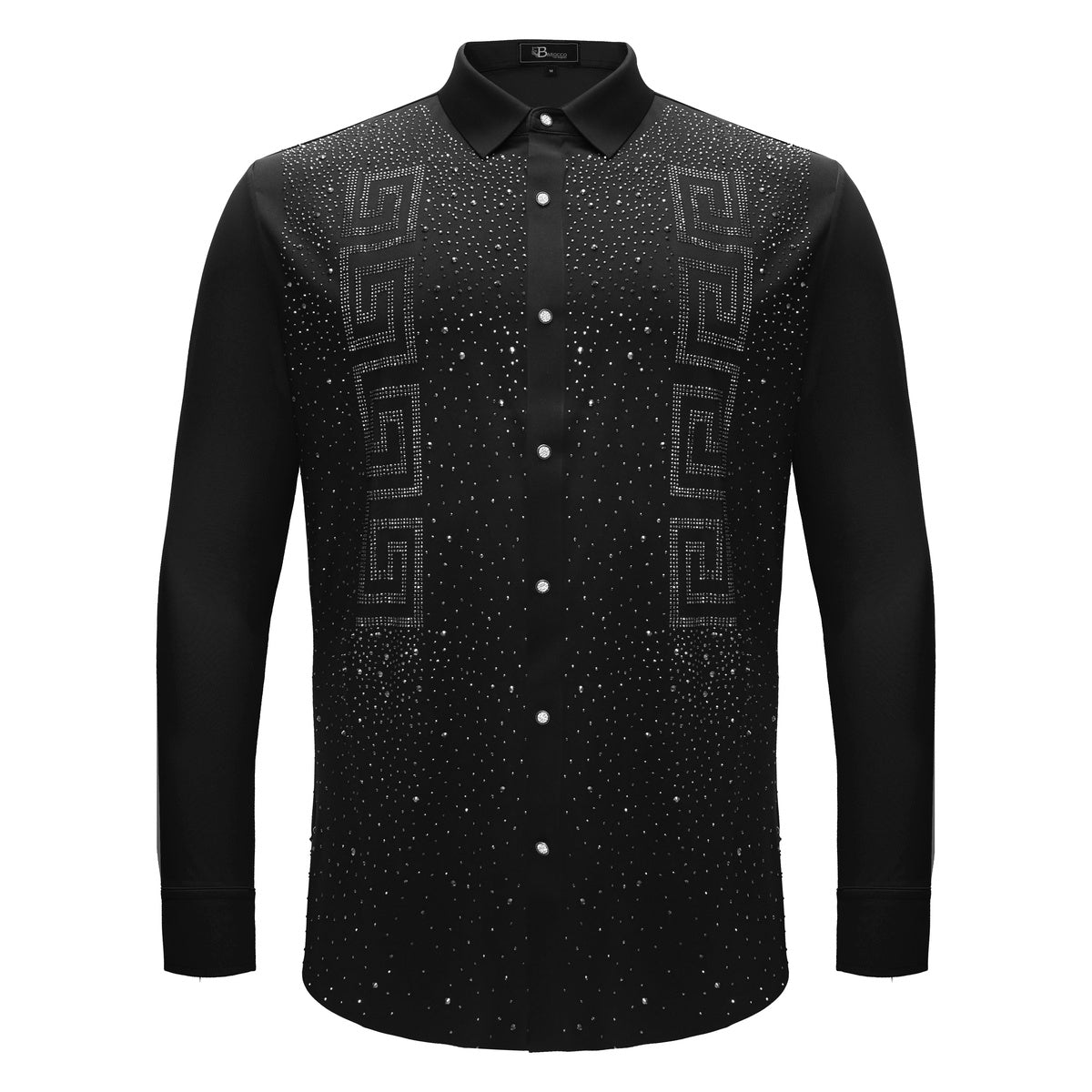  Barocco Prime Valor Button-Up Shirt BLACK/SILVER - BLACK/SILVER - Bonton