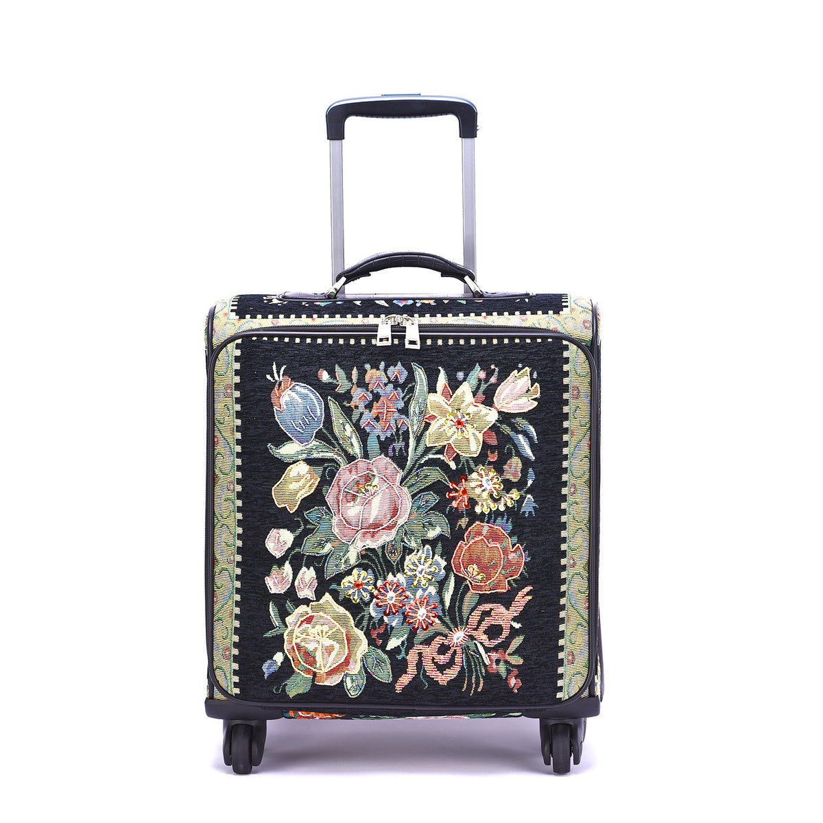  Mellow World Flower Shop Hand Beaded Suitcase - Black - Bonton