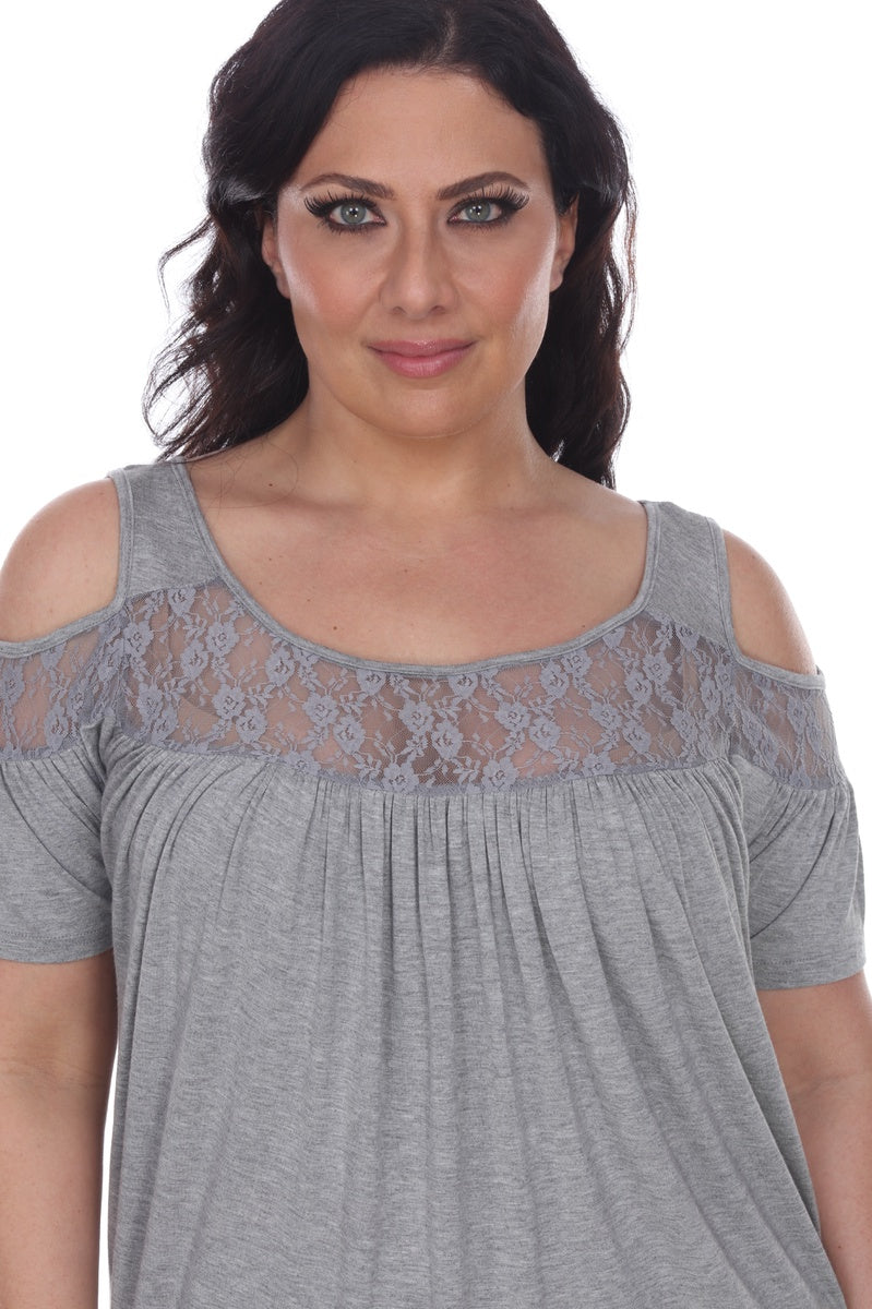  White Mark Plus Size Bexley Tunic Top - 1X - Bonton