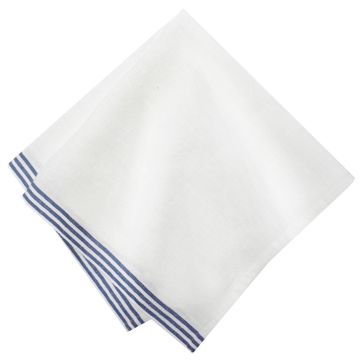  Caravan Alsace White Napkins 20x20 - Set of 4 - White & Blue - Bonton