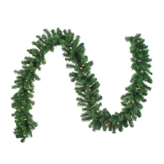 Pre-Lit Oak Creek Pine Artificial Christmas Garland - 9' X 10"  - Clear Lights