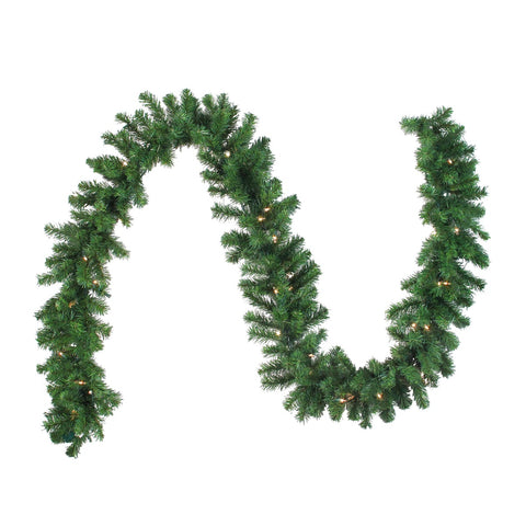 Pre-Lit Oak Creek Pine Artificial Christmas Garland - 9' X 10"  - Clear Lights