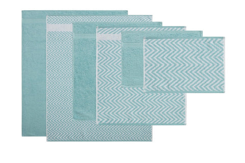 Kathy Ireland 6 Piece Chevron Jacquard Towel Set With Lets Dry