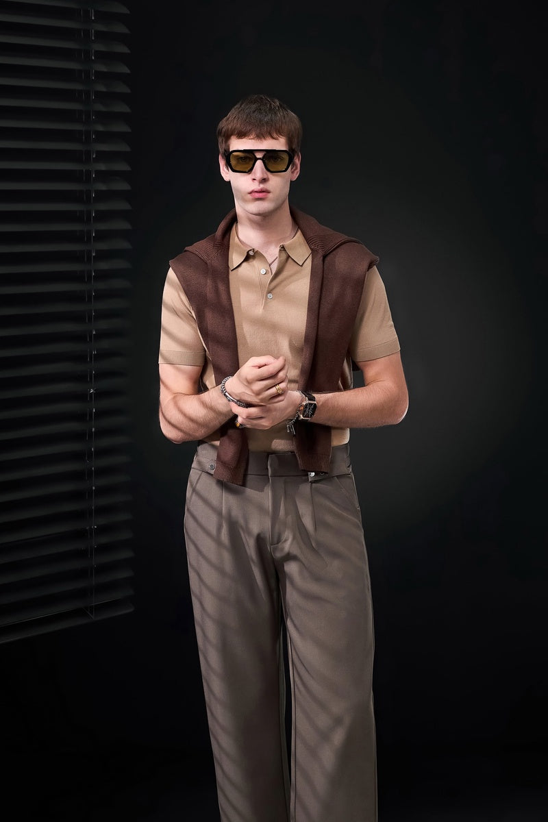  Barocco Kingsley Side-Tab Trousers BROWN - BROWN - Bonton