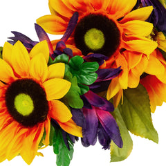 Sunflower and Mum Twig Autumn Artificial Floral Wreath  20-Inch