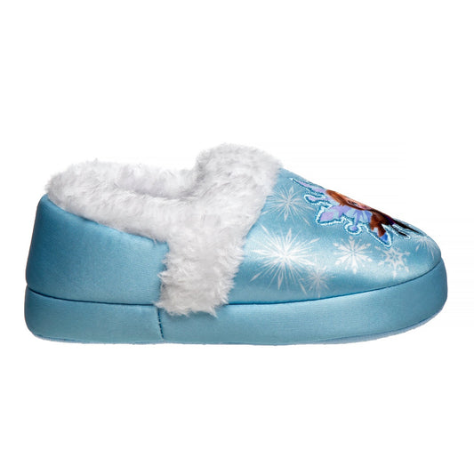 Disney Frozen Girls Slippers - Elsa and Anna Plush Lightweight Warm Comfort Soft Aline House Shoes - Purple (Sizes 5-12 Toddler)