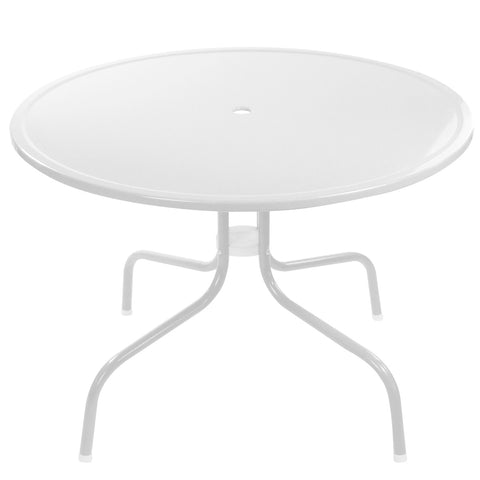39.25" Outdoor Round Retro Metal Tulip Dining Table  White