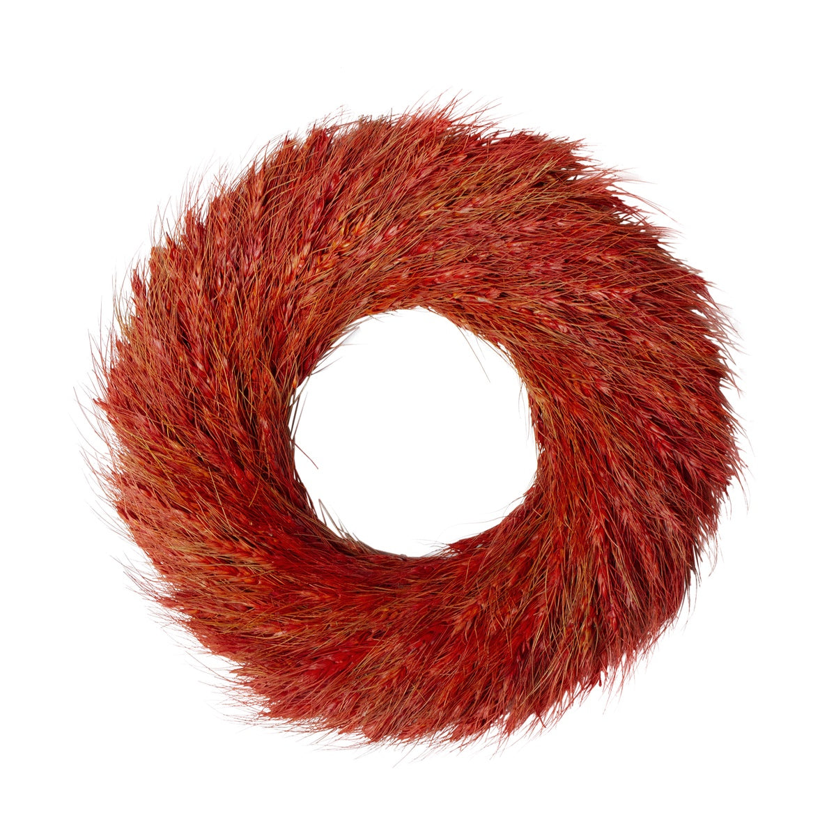  Northlight Red and Orange Ears of Wheat Fall Harvest Wreath - 12-Inch  Unlit - Default Title - Bonton