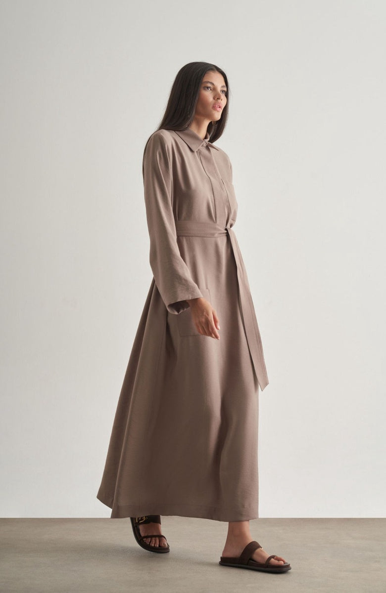  Mizalle Mizalle Shirt Dress - Mink - Bonton