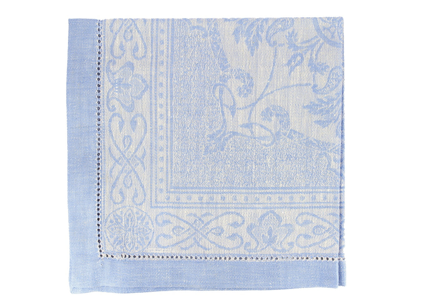  French Home Astra Set of 6 Linen Napkins - Ivory and Light Blue - Default Title - Bonton