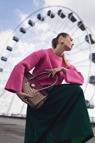 Liviana Croc-Embossed Shoulder Bag