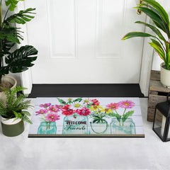 Welcome Friends Spring Bouquet Doormat 18" X 30"