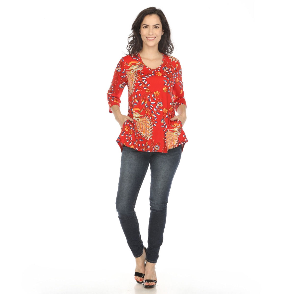  White Mark Women's Vibrant Boho Swing Top - S - Bonton