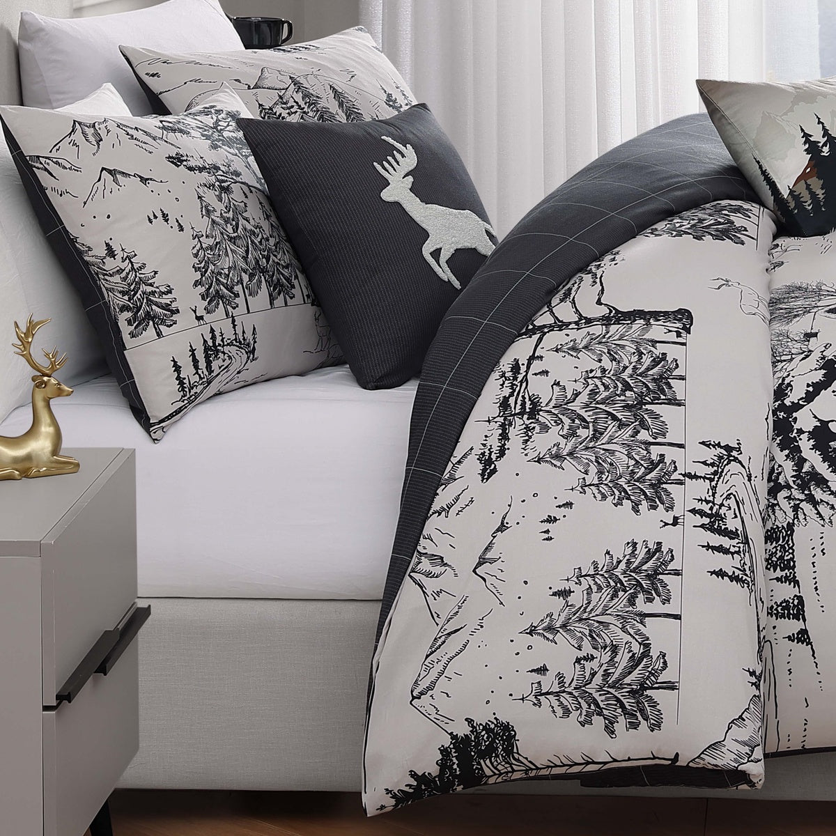  Bebejan Bebejan Rocky Mountains 5 Piece Reversible Comforter Set - QUEEN - Bonton