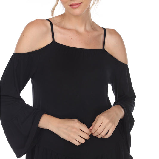 Women's Cold Shoulder Ruffle Sleeve Top