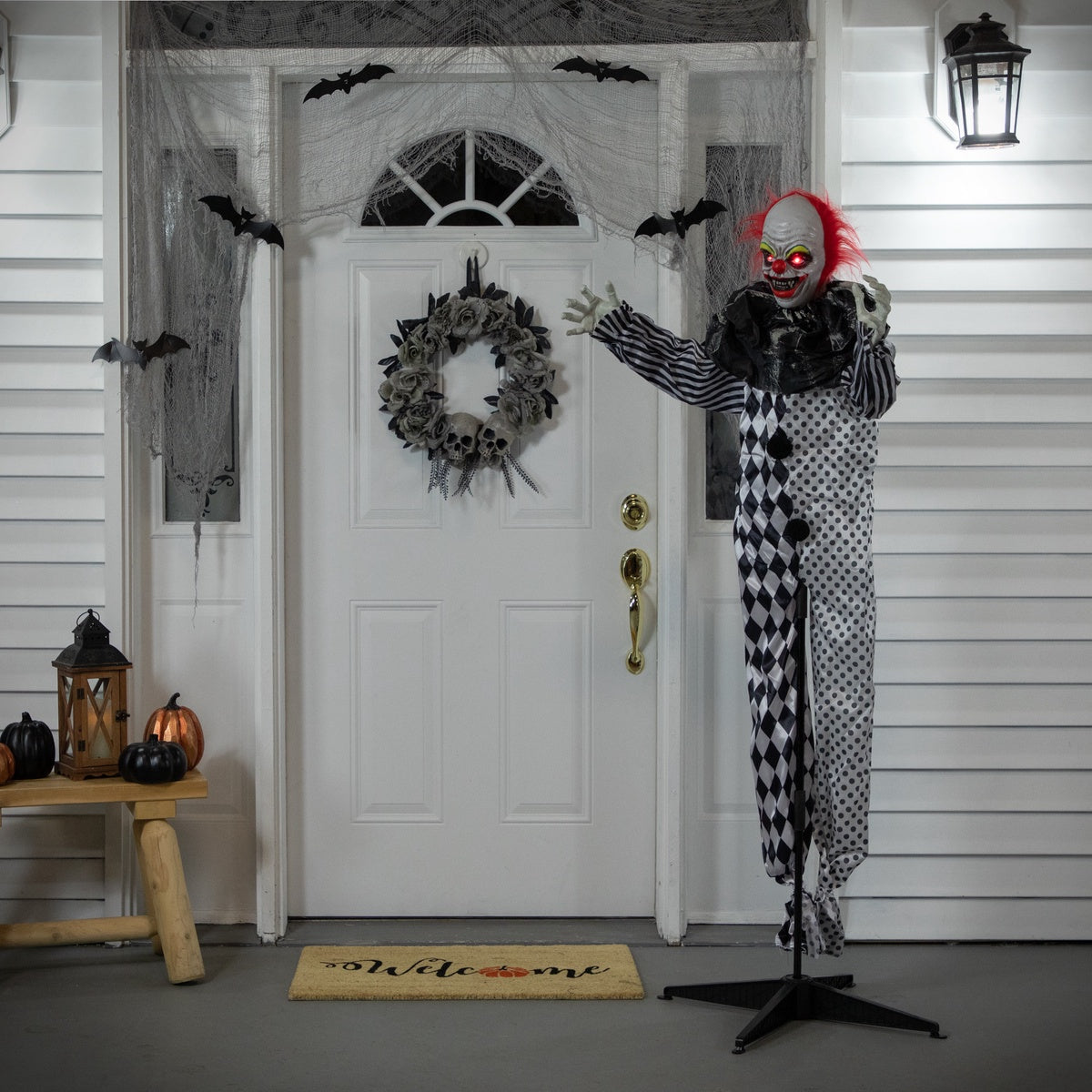  Northlight 5.5' Animated Standing Clown With Glowing Eyes Halloween Decoration - Default Title - Bonton