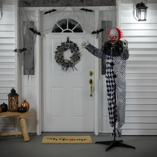 5.5' Animated Standing Clown With Glowing Eyes Halloween Decoration