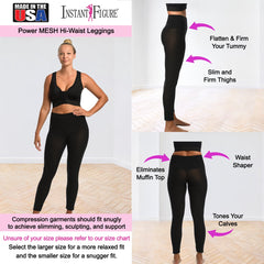 InstantFigure Power Plus Size Mesh Hi-Waist Leggings 180PL028C