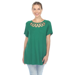 Women's Crisscross Cutout Short Sleeve Top