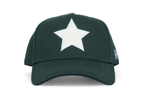 Vintage Havana Trucker Hat for Women  – Forest Green Adjustable Cap – Pearl Star