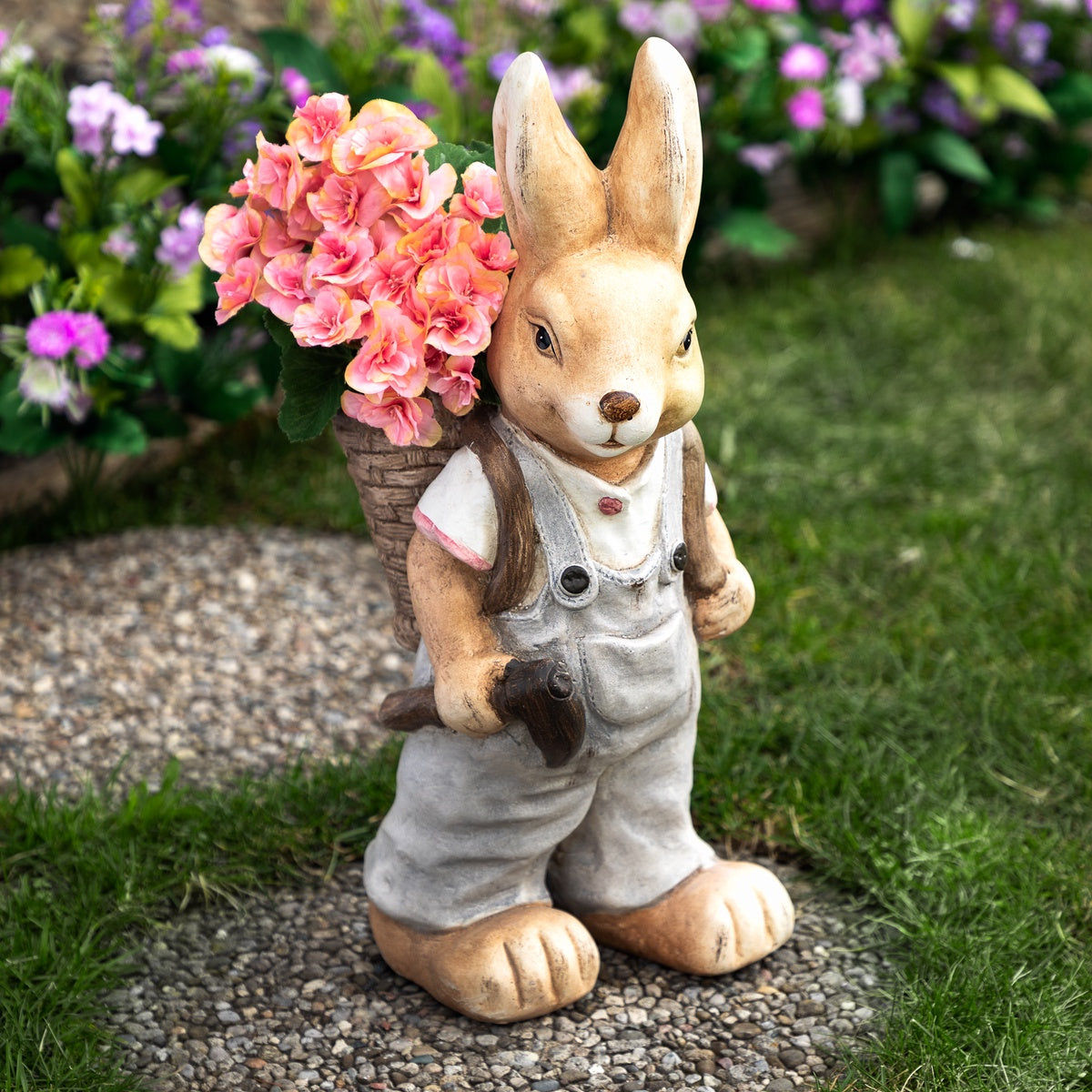  Northlight Boy Rabbit Outdoor Easter Garden Planter - 19.25