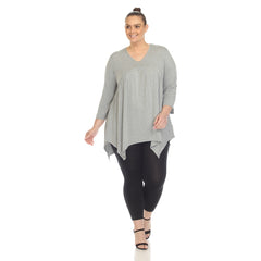 Plus Size Empire Waist V-Neck Tunic Top