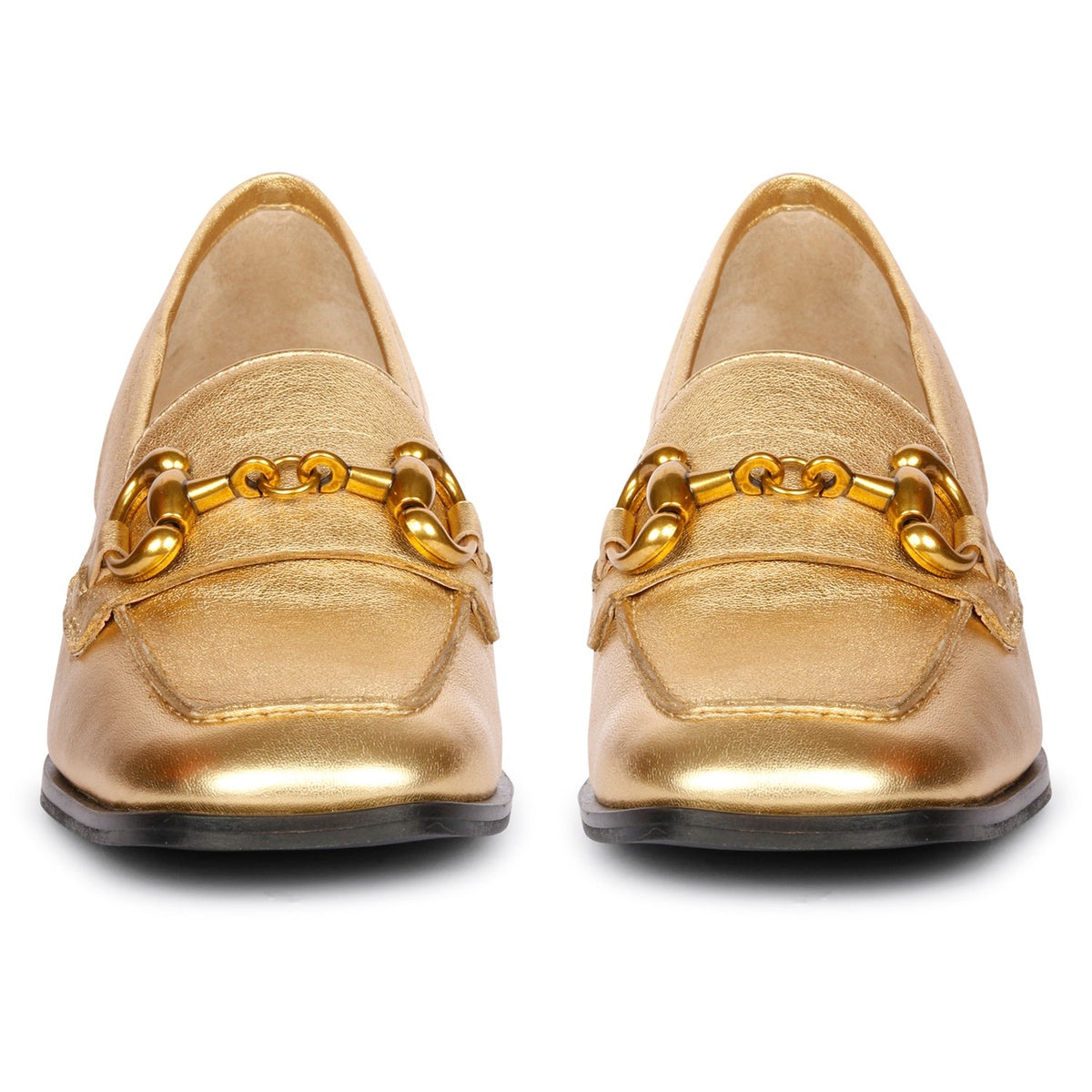  Saint G Jacqueline Metallic Loafers - Gold - Bonton