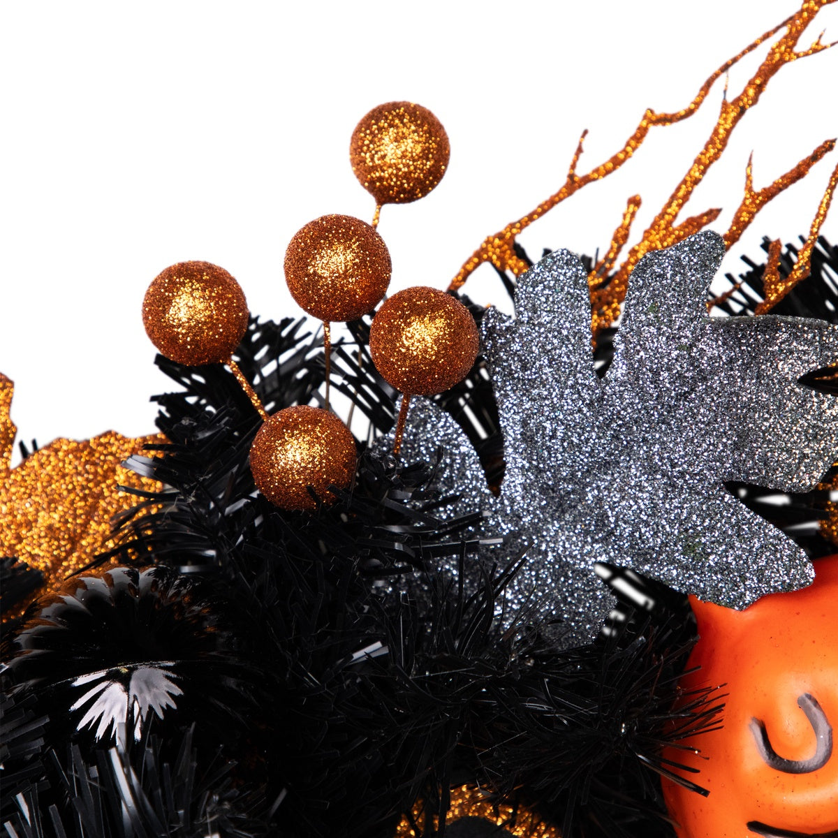  Northlight Orange and Black Haunted House Halloween Wreath  24-Inch  Unlit - Default Title - Bonton