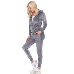 Women's 2 Piece Velour Tracksuit Set