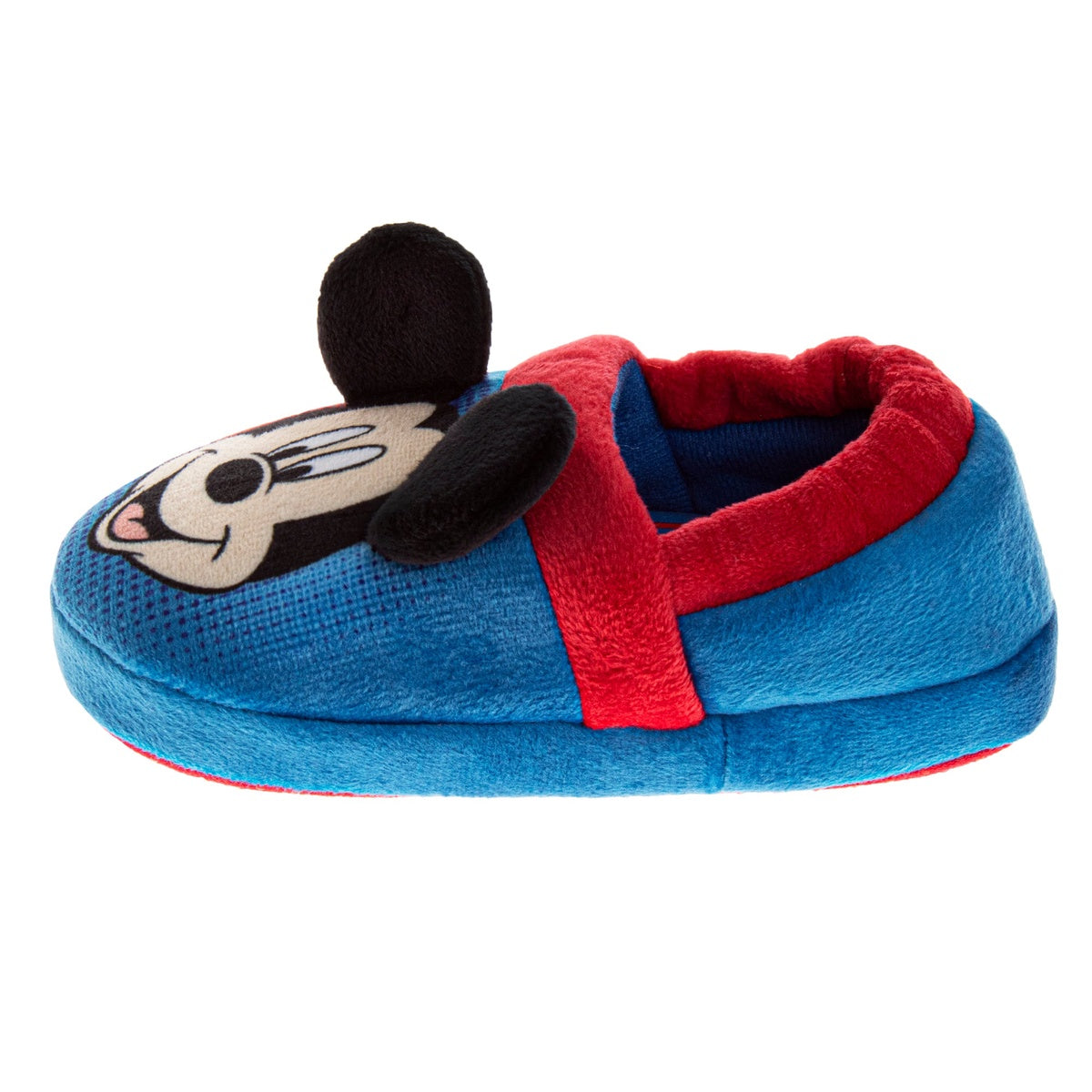  Josmo Disney Mickey Mouse Boys' Slippers - Cozy Plush Fuzzy Lightweight Warm Comfort Soft House Shoes - Navy Blue Red (Size 5-12 Toddler) - 5-6 - Bonton