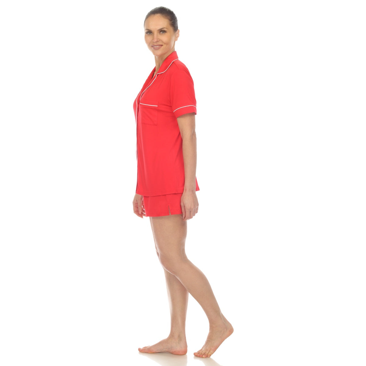  White Mark Women's Short Sleeve Bamboo Pajama Set - S - Bonton