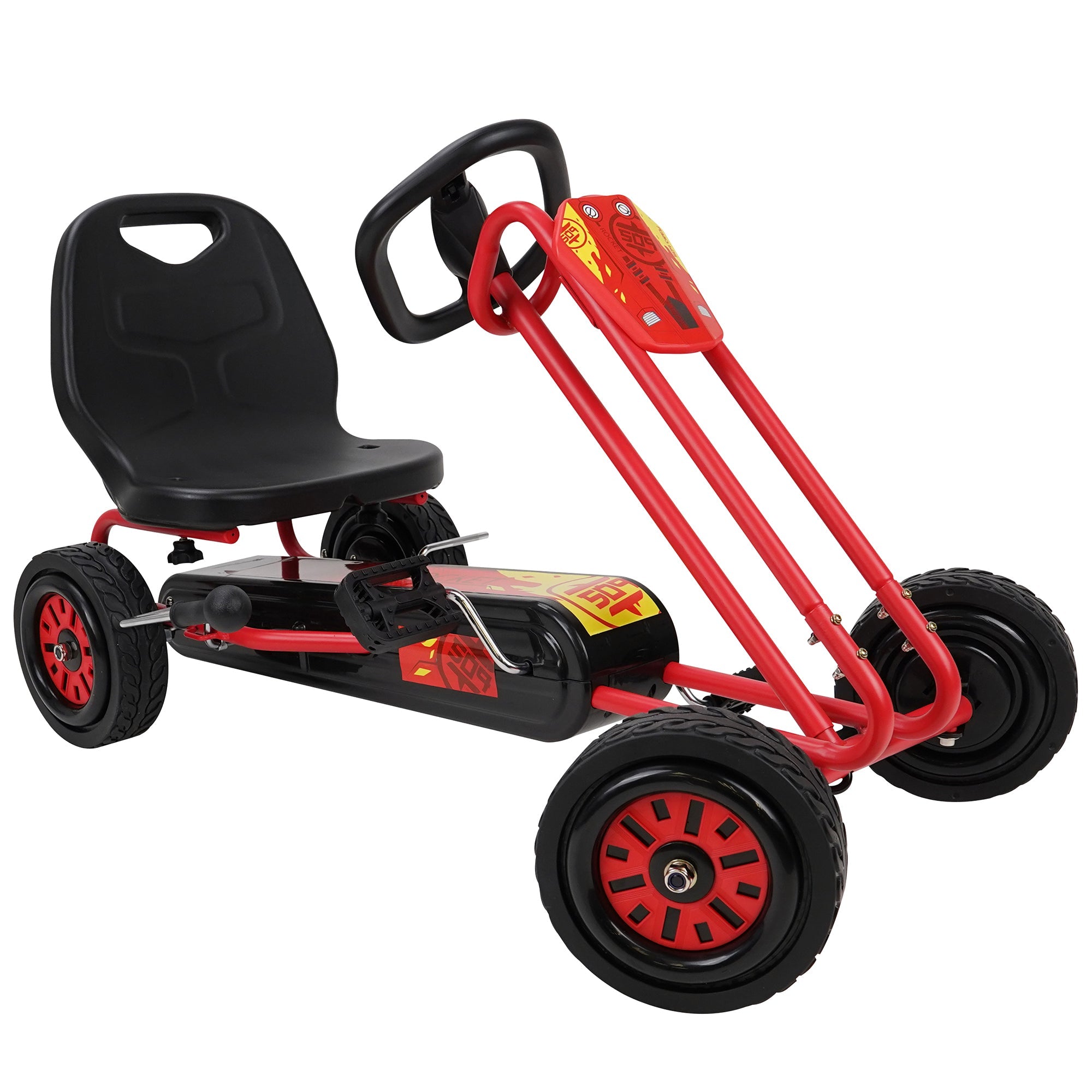  509 Crew Rocket Pedal Go Kart - Red | Pedal Car | Ride On Toys For Boys & Girls With Ergonomic Adjustable Seat & Sharp Handling, Ages 4+ - Multi - Bonton