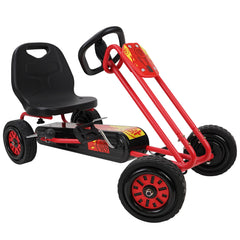 Rocket Pedal Go Kart - Red | Pedal Car | Ride On Toys For Boys & Girls With Ergonomic Adjustable Seat & Sharp Handling, Ages 4+-Multi-One Size-1