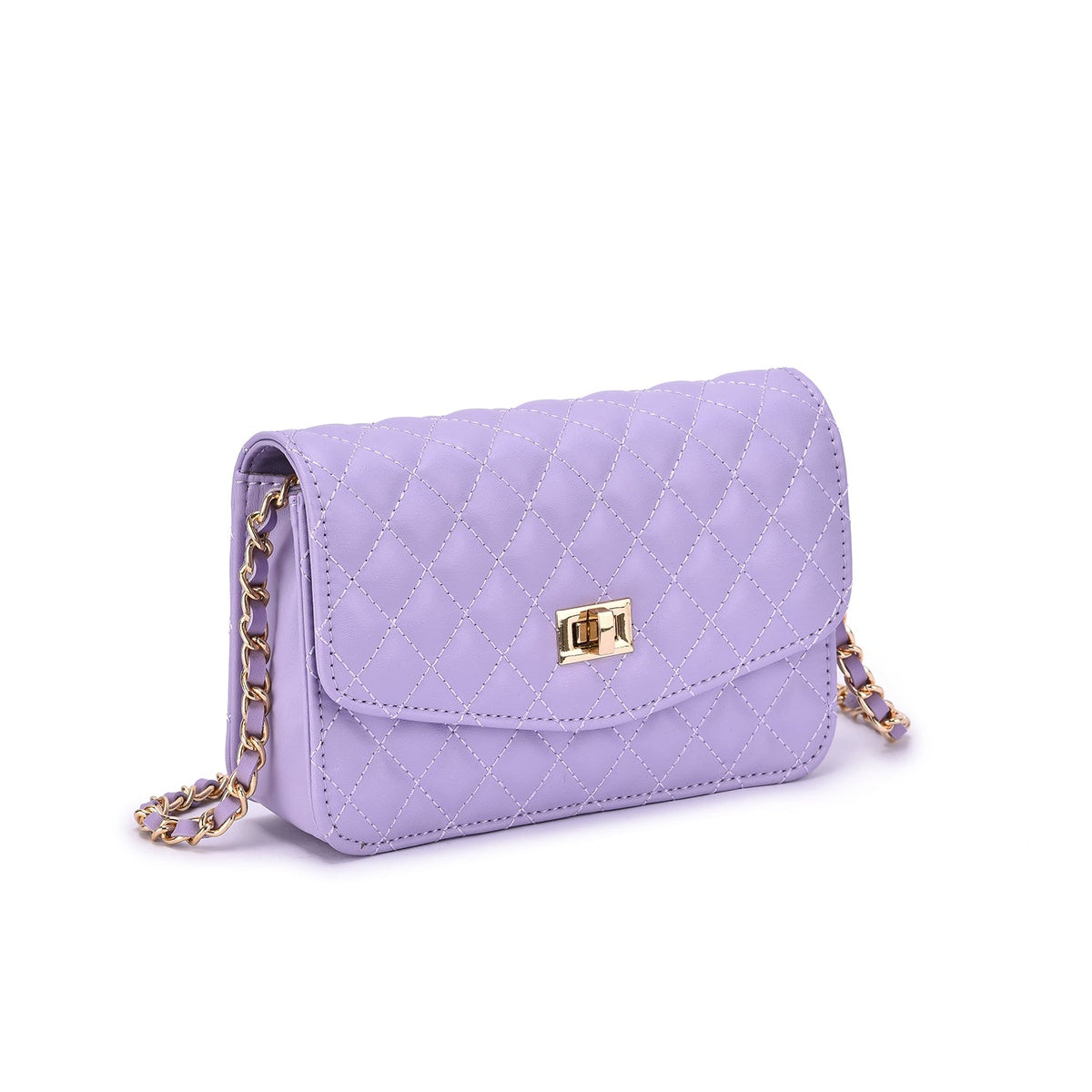  Mellow World Amanda Quilted Crossbody Clutch - White - Bonton