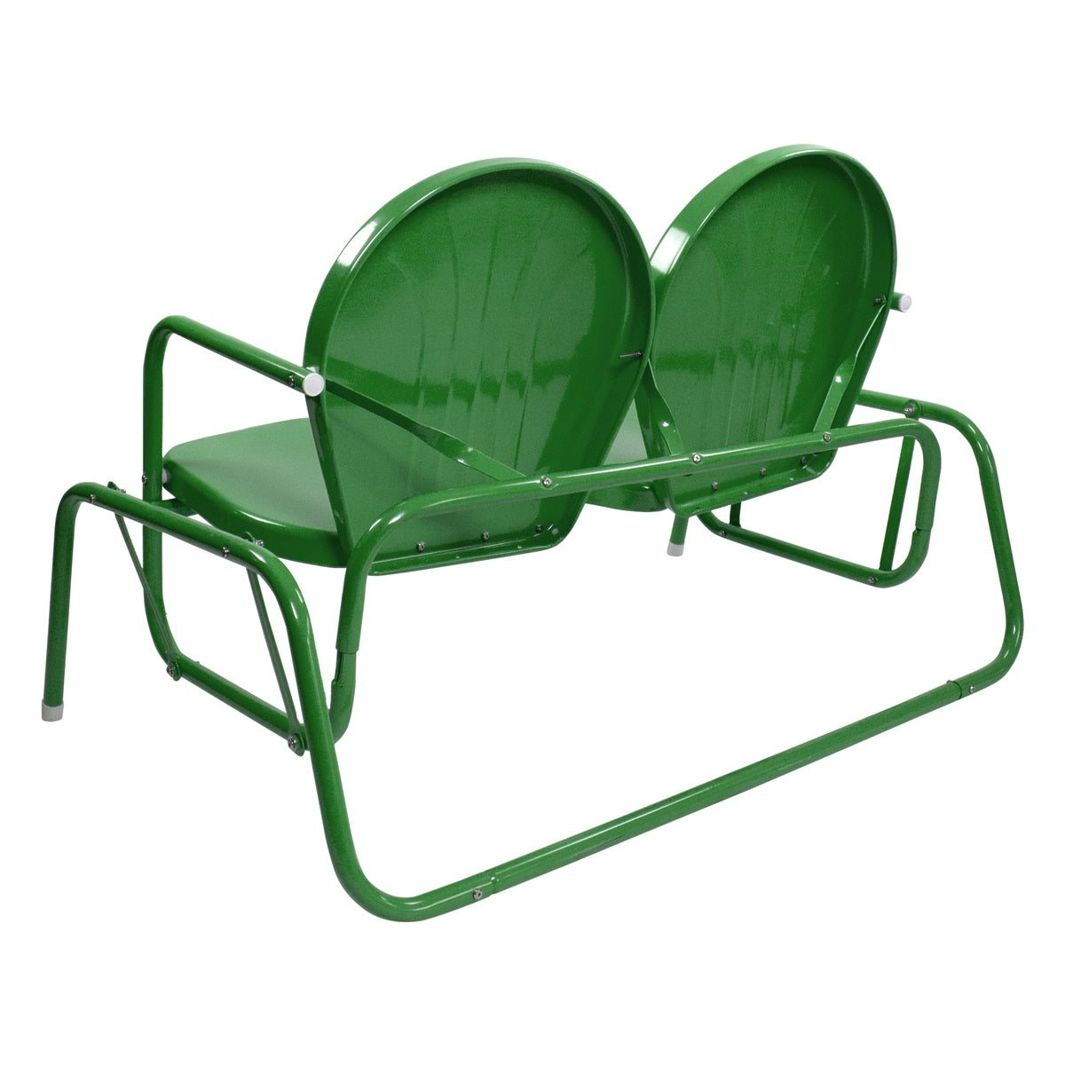  Northlight 2-Person Outdoor Retro Tulip Steel Double Glider Chair  Green - Default Title - Bonton