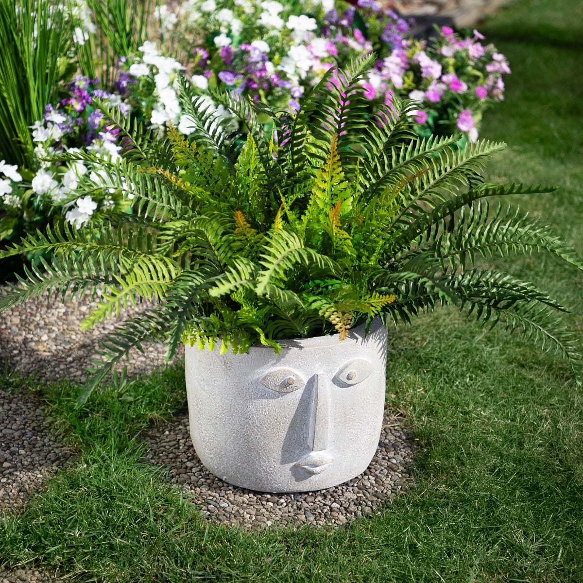  Northlight Small Face Ceramic Outdoor Garden Planter - 8.5