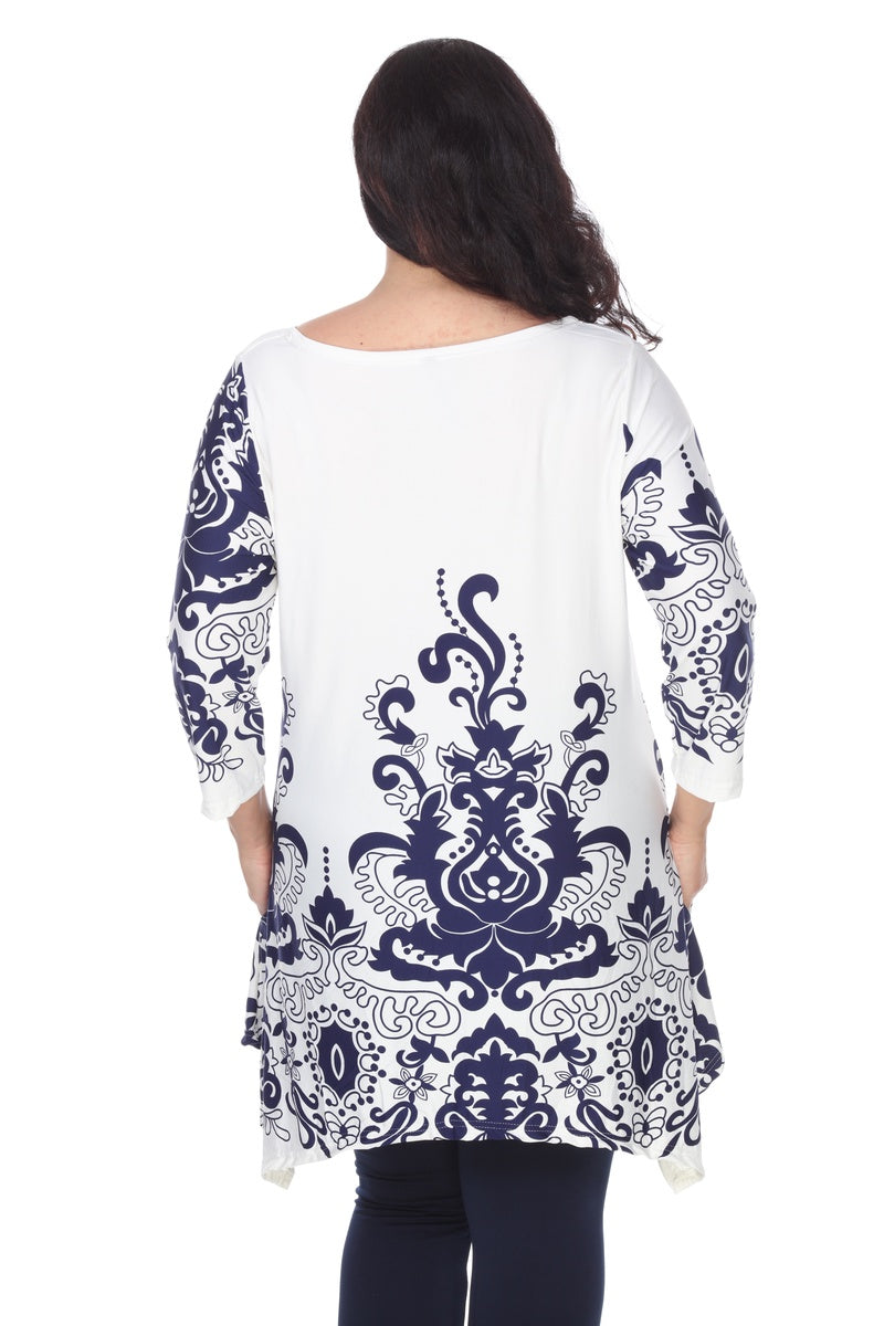  White Mark Plus Size Yanette Tunic Top - 1X - Bonton