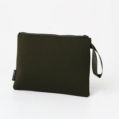 Safari Green Set: Oversized Wristlet Pouch + Essential Pouch + Makeup Pouch Set