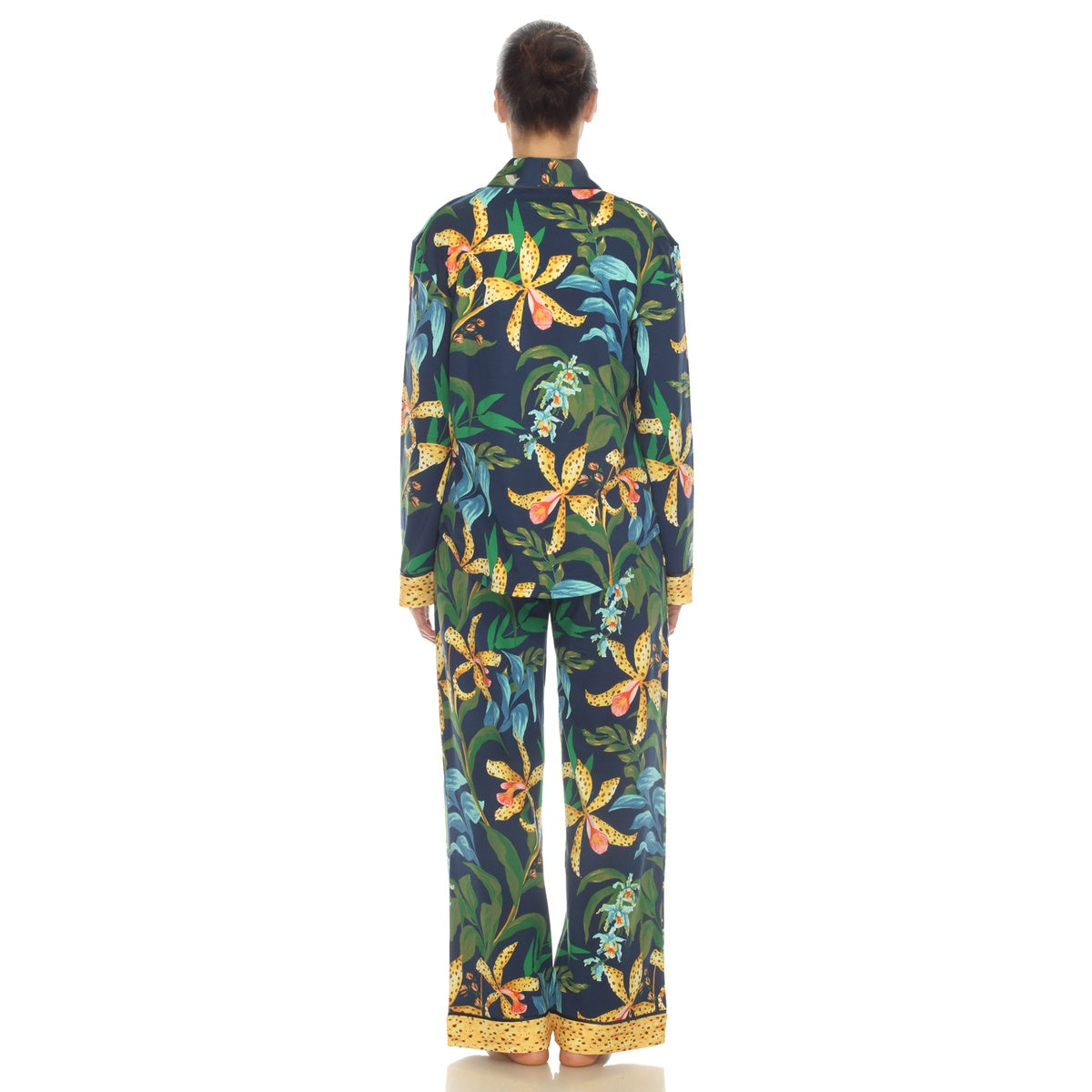  White Mark Women's Two Piece Wildflower Print Pajama Set - S - Bonton