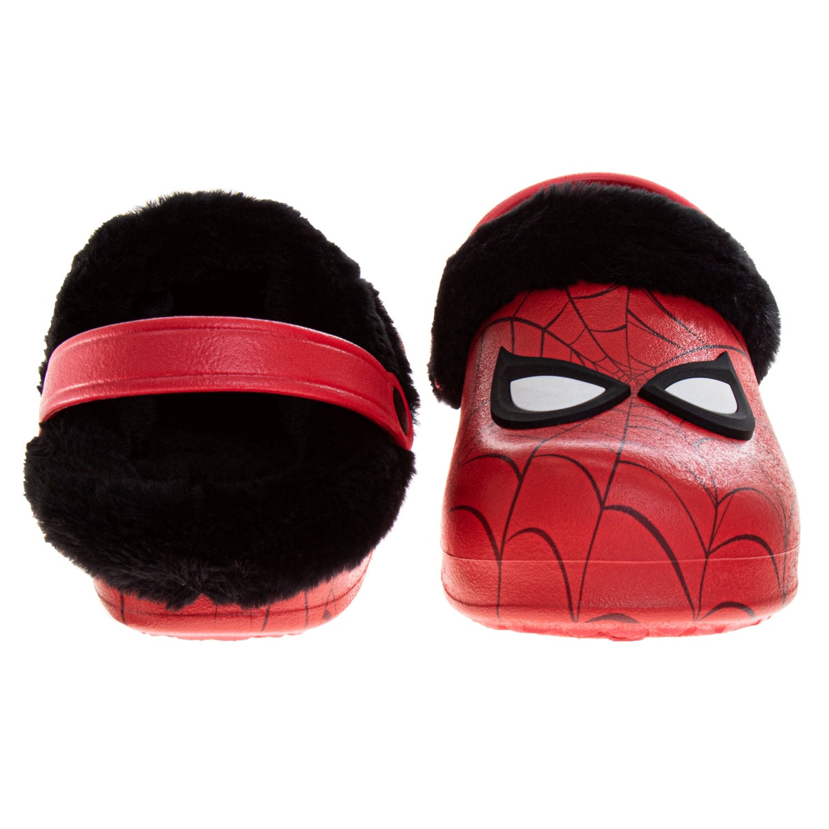  Josmo Marvel Avengers Spiderman Fuzzy Fleece Lined Clogs for Boys Winter Warm Plush Garden Shoes - 11-12 - Bonton