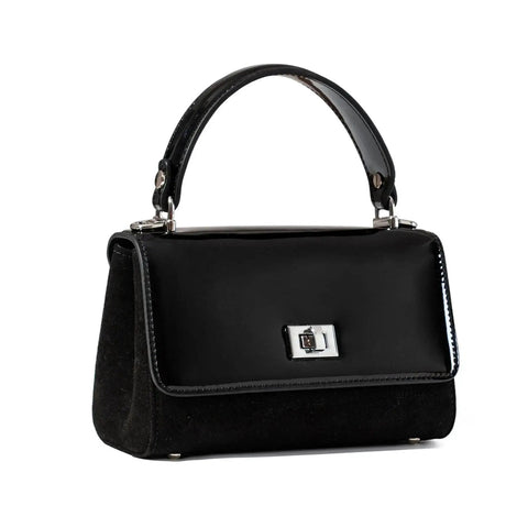 Lili Bag - Navy Patent & Suede