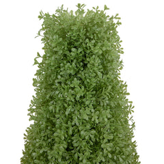 3' Artificial Boxwood Cone Topiary Tree With Round Pot  Unlit