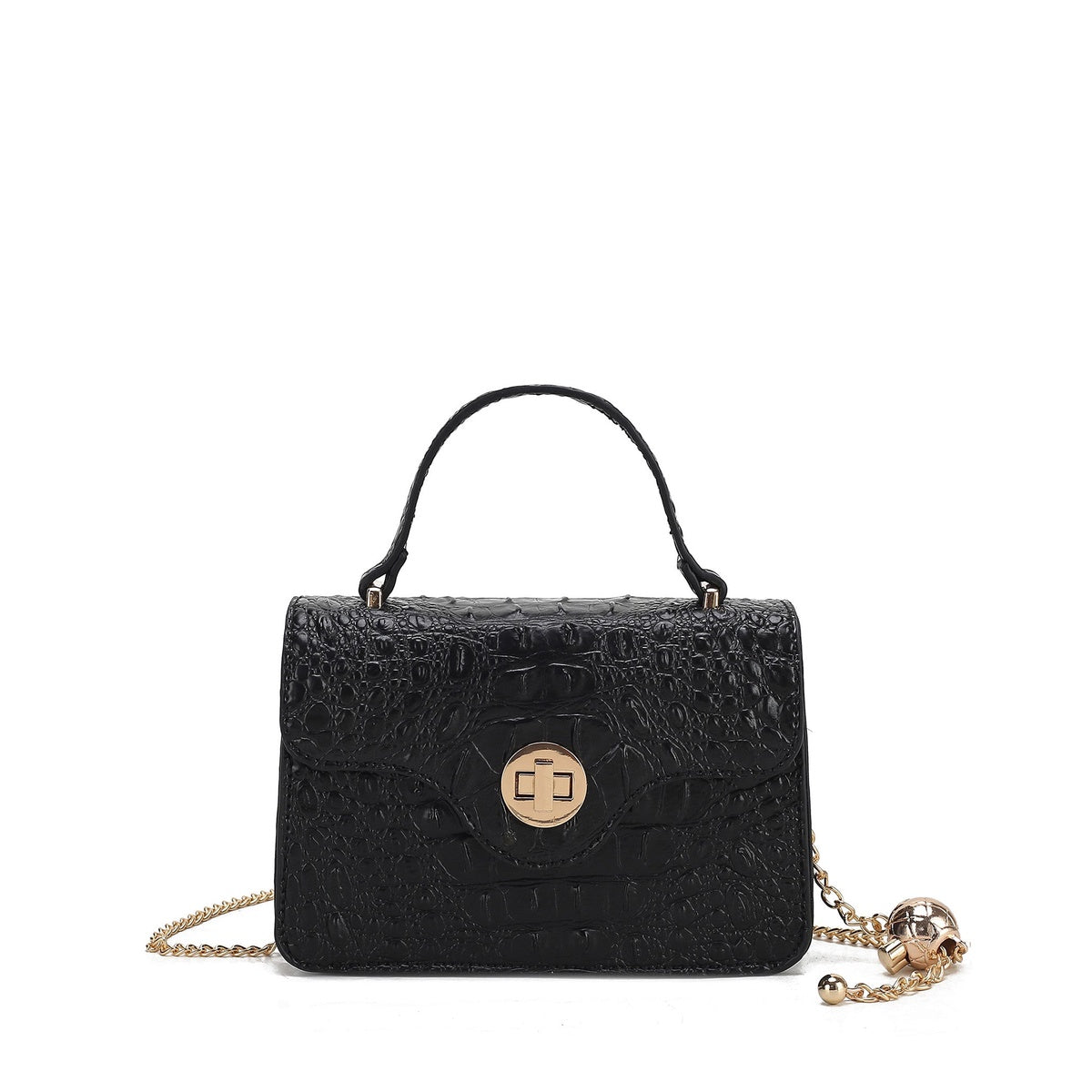  MKF Collection Mae Shoulder Bag - Croco Black - Bonton