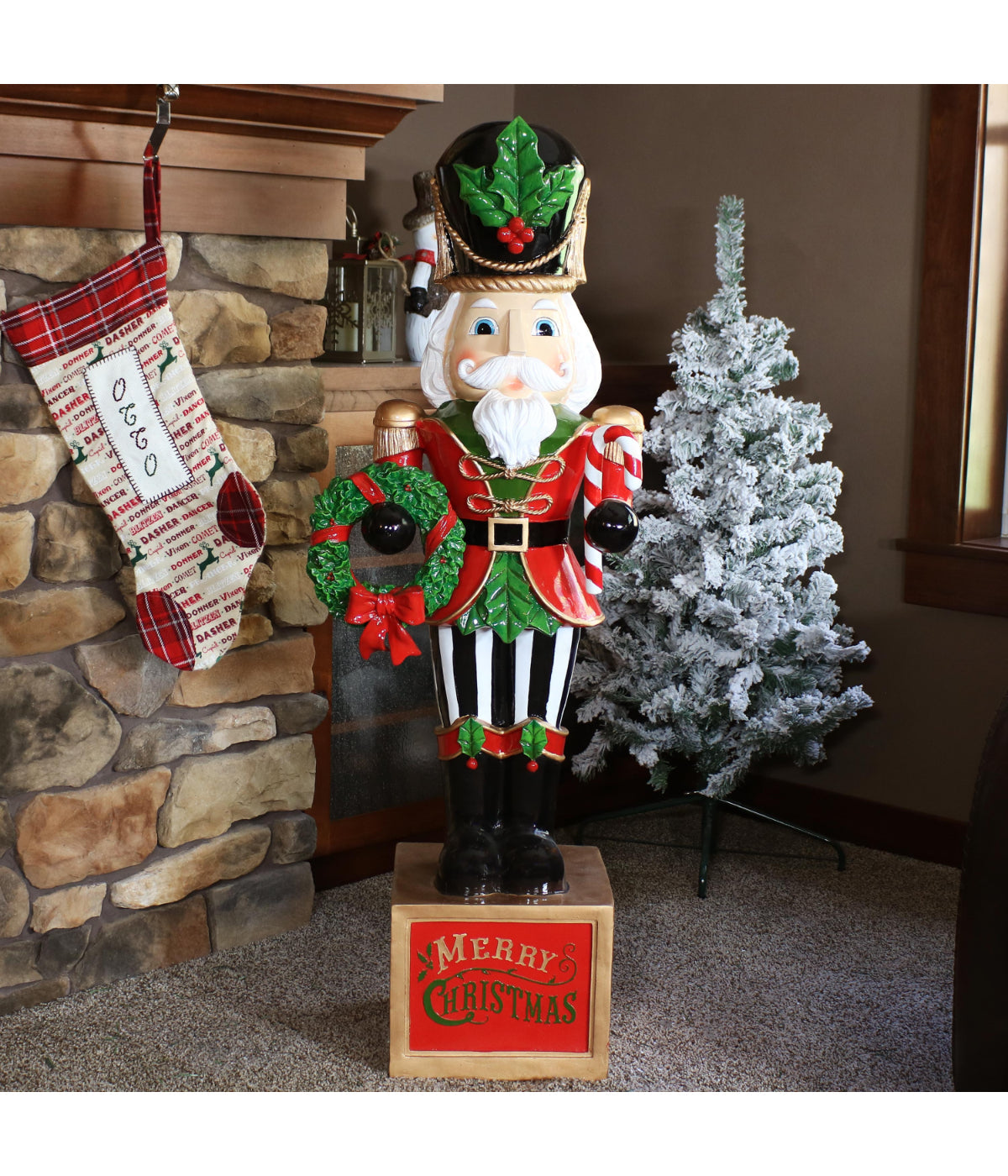  Sunnydaze Decor Karl the Christmas Nutcracker Statue - Red - Bonton