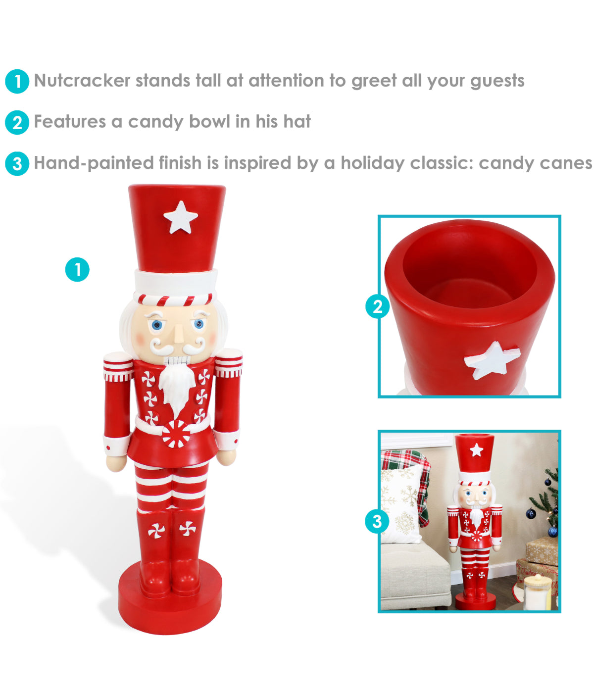  Sunnydaze Decor Alfonso the Noble Large Indoor/Outdoor Christmas Nutcracker Statue - Red - Bonton