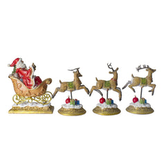 Santa and Reindeer Christmas Stocking Holders - 9.5" - Set of 4